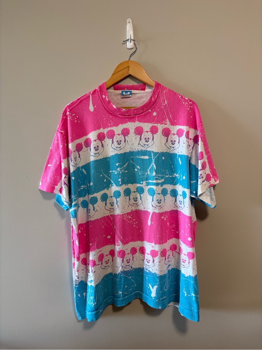 Vintage Mickey Mouse Tie Dye AOP Splatter Single Stitch Unisex One Size Fits All